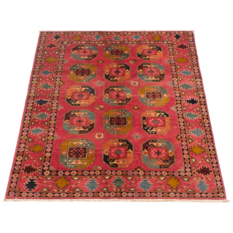 ECARPETGALLERY Hand-knotted Uzbek Ghazni Pink Wool Rug - 3'11 x 5'10