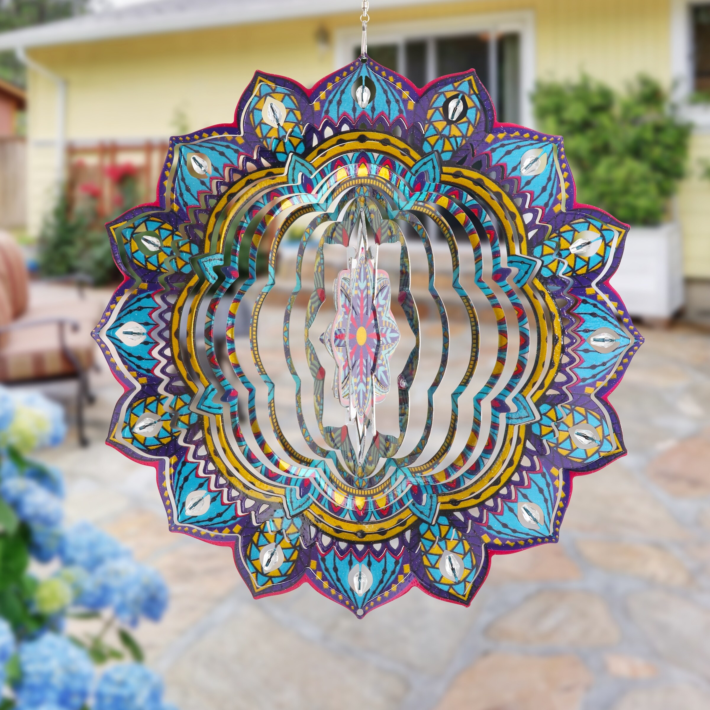 12" Wind Spinner Guardian Angel Hanging Garden Art Decor Chimes Sock Patio 