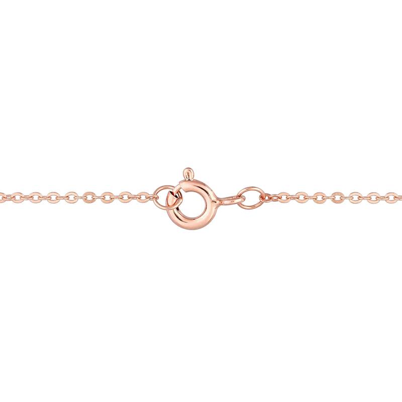 Miadora 1/10ct TGW Cubic Zirconia and Simulated Morganite Heart Necklace in Rose Silver - 18 in x 13.1 mm