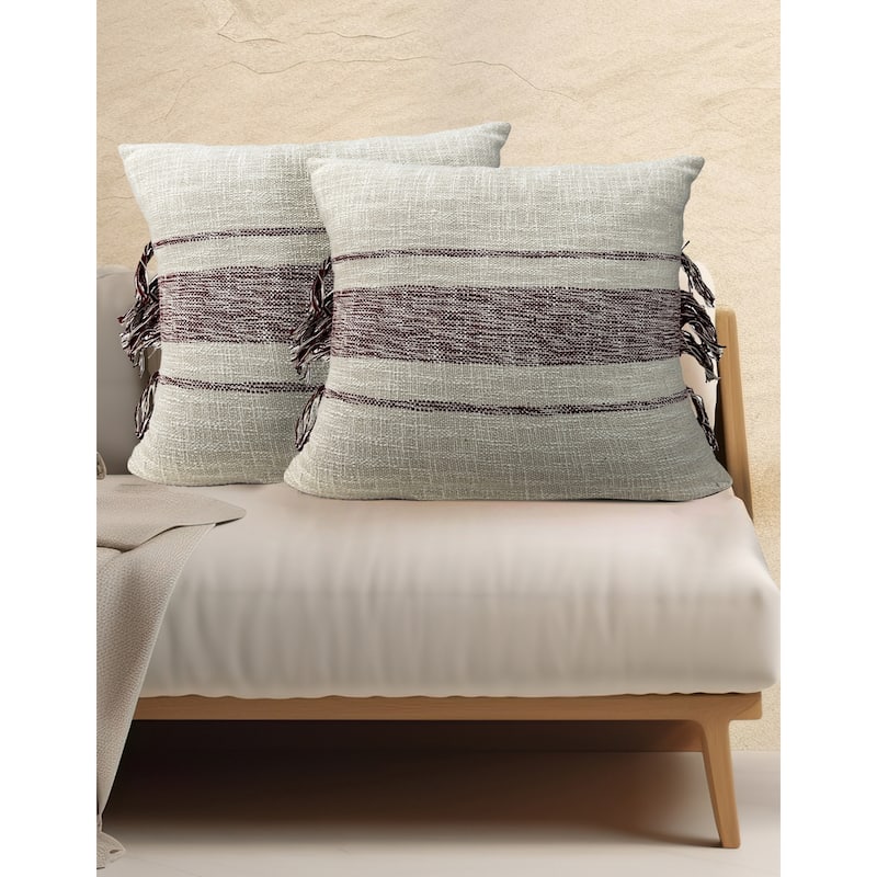 JoJo Fletcher Set of 2 20" x 20" Cotton Decorative Pillow Covers - Style 1