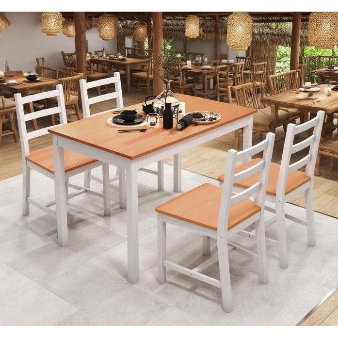 Dining Table Set Kitchen Table and Chairs Set Wood Dining Room Set, Set of 5