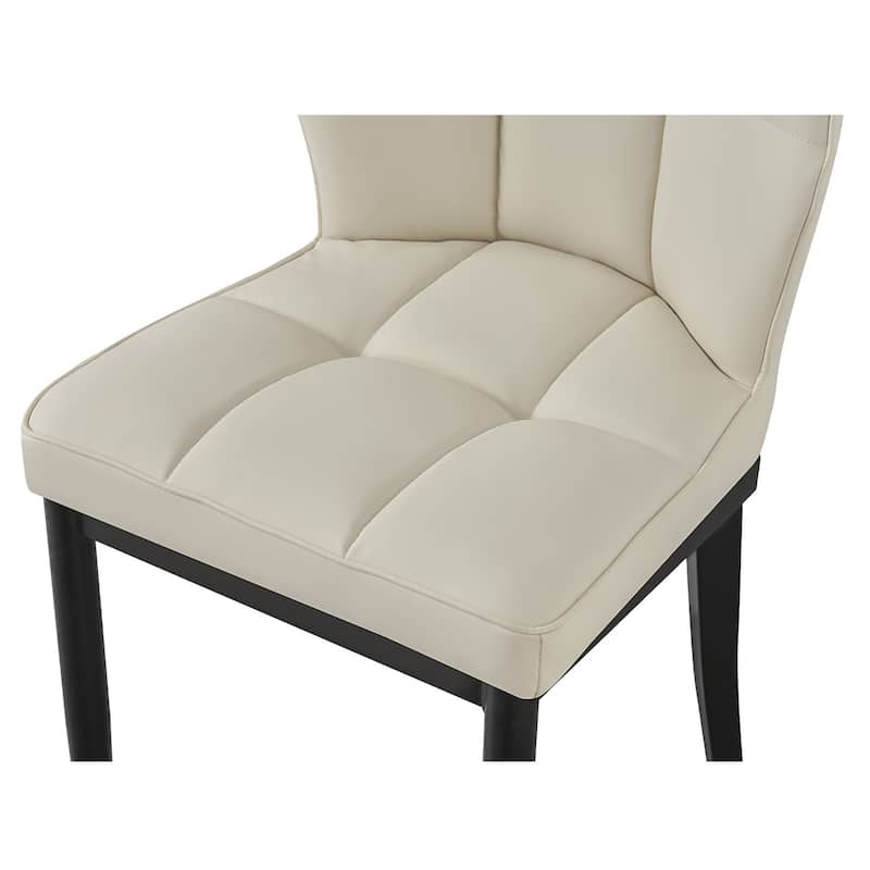 Checkered Faux Leather Upholstered Dining Chairs, Set of 2/4 - 33.7"H x 17.4"W x 17.4"D