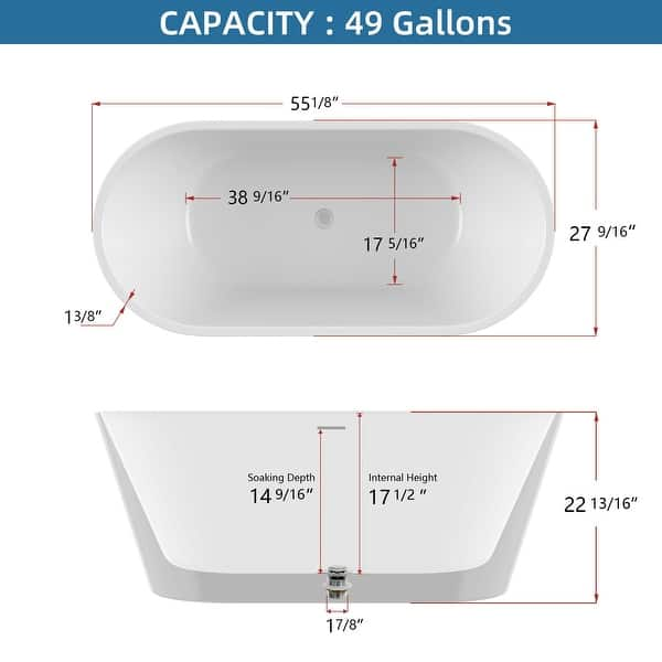 Acrylic Free Standing Tub Adjustable Freestanding Bathtub with Overflow ...