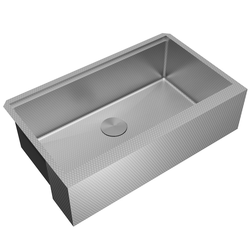 Karran Matrix 33" Apron Front Workstation 16 Gauge Single Bowl Stainless Steel Kitchen Sink with Accessories