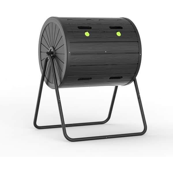 Dual Chamber Tumbling Composter, 43 Gallon, Black - 43 Gallon