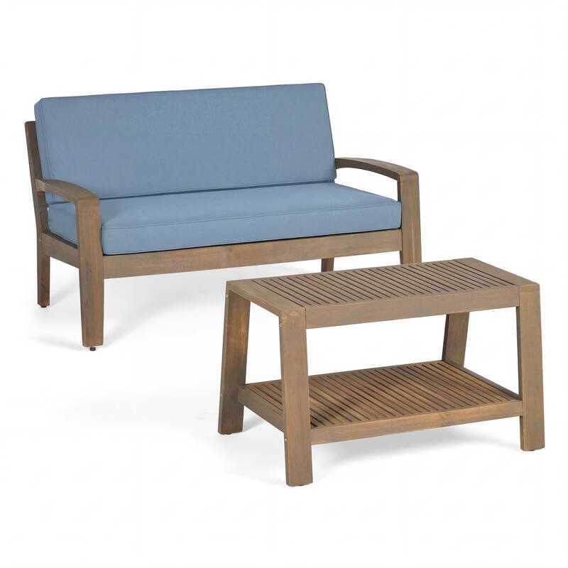 Grenada Acacia Loveseat Coffee Table Set by Christopher Knight Home