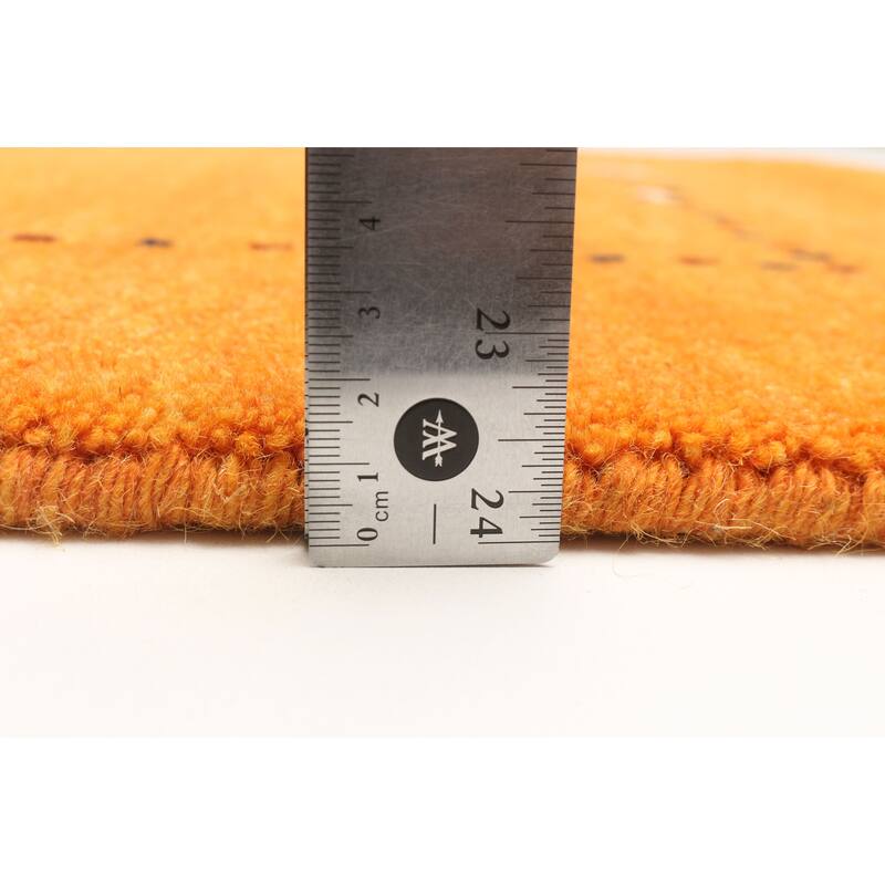 ECARPETGALLERY Hand Loomed Kashkuli Gabbeh Orange Wool Rug - 2'6 x 7'10