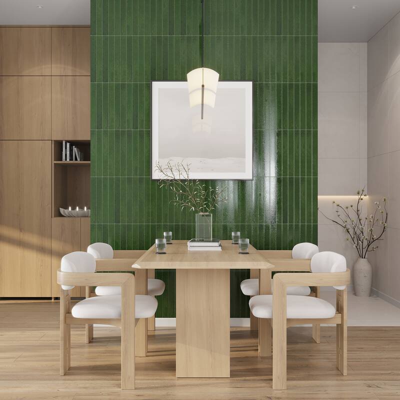 Valenza 2x16 Tropical Green Ceramic Zellige Subway Wall Tile (10.76 sq ft/case) - 50 Pack