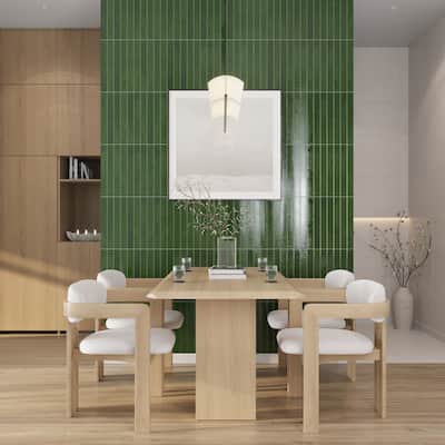 Valenza 2x16 Tropical Green Ceramic Zellige Subway Wall Tile (10.76 sq ft/case) - 50 Pack