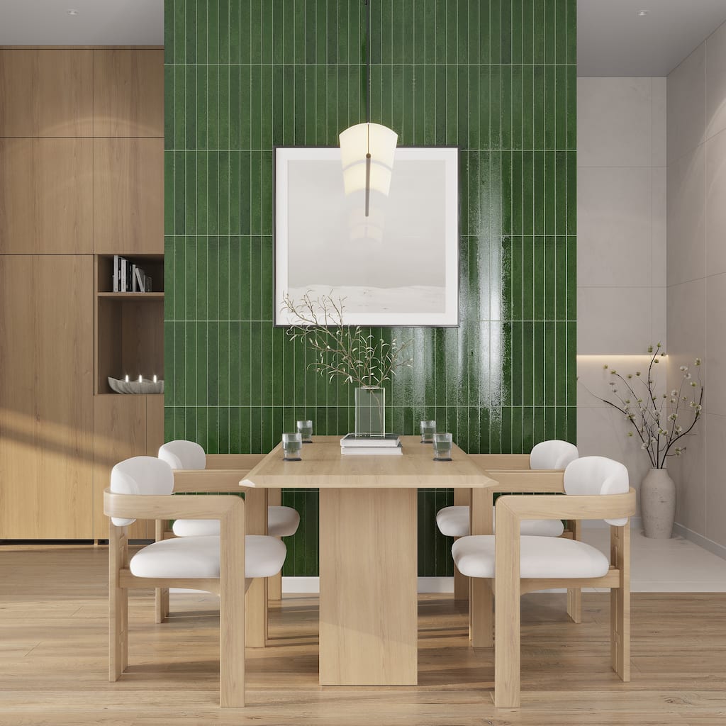 Valenza 2x16 Tropical Green Ceramic Zellige Subway Wall Tile (10.76 sq ft/case) - 50 Pack