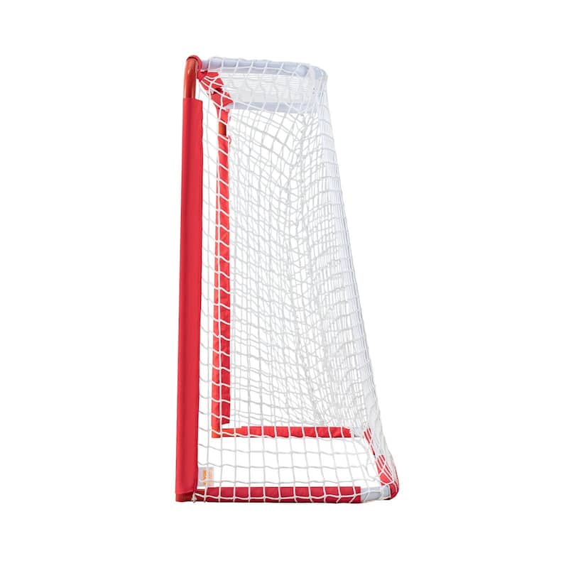 White-Red Steel Hockey Goal with Mesh Net and Oxford Cover