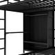 preview thumbnail 11 of 10, Full XL Over Twin Metal Bunk Bed with Folding Desk Closet LED Space-Saving Black