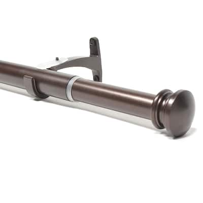 Deco Window 1 Inch Adjustable Curtain Rod for Windows & Doors Curtains with Endcap Round Finials & Brackets Set