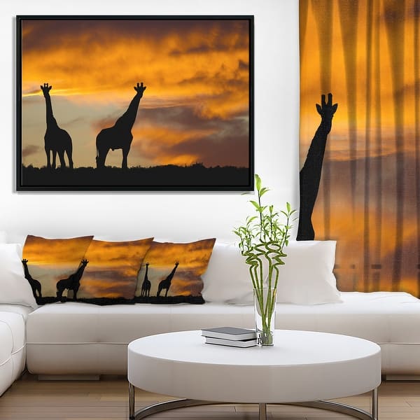 Shop Designart African Wildlife Silhouette African Framed Canvas