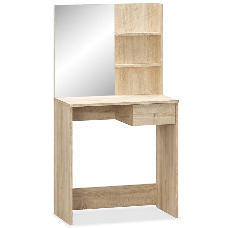 vidaXL Dressing Table Makeup Table Vanity Table with Drawers Engineered Wood - Oak