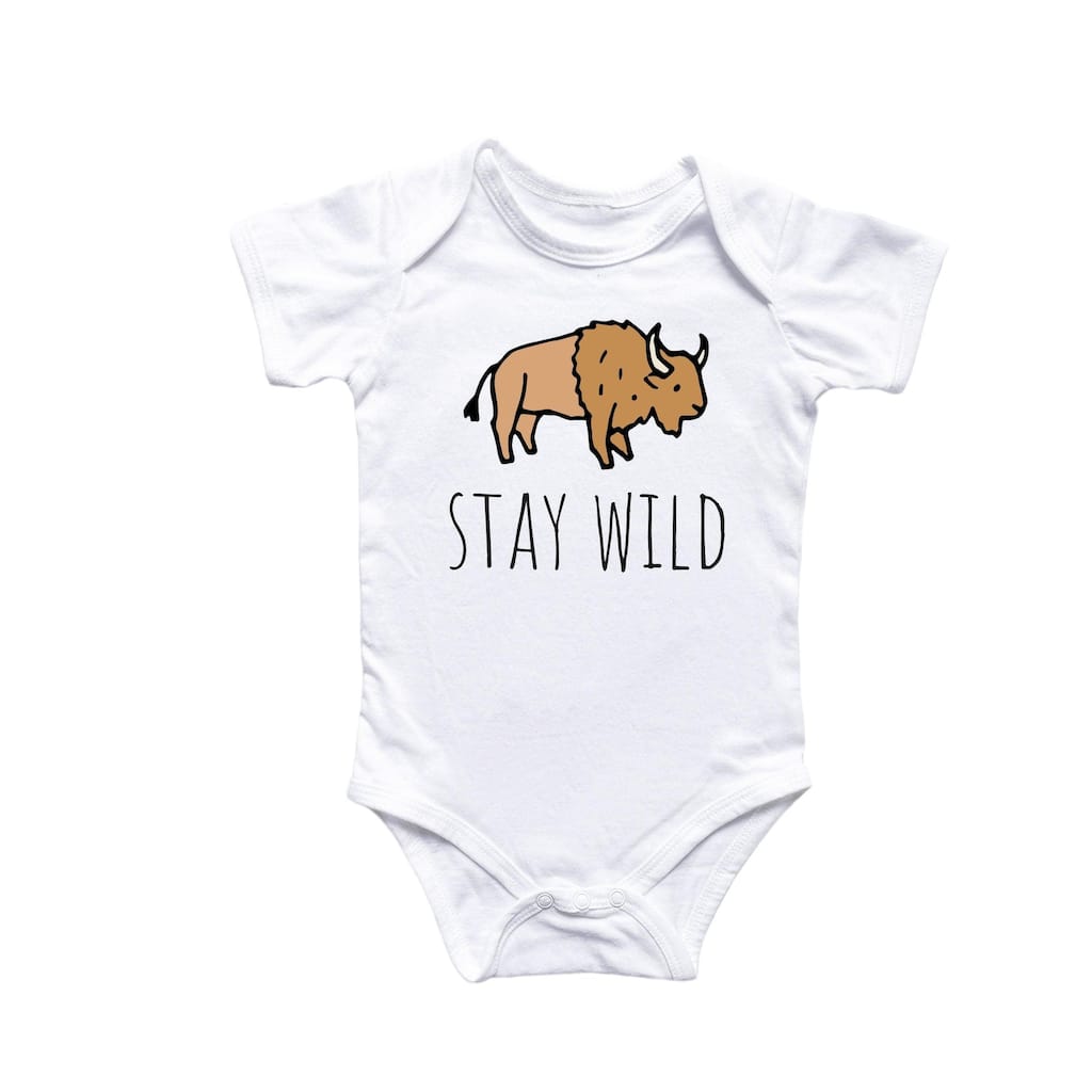 Buffalo Animal - Baby Boy Girl Clothes Infant Bodysuit Funny Cute Newborn