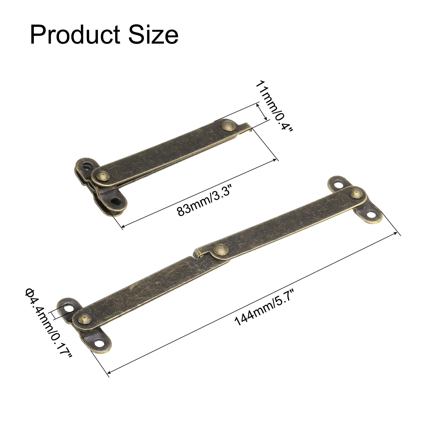 Lid Folding Support Hinges, Lid Stay Hinge with Screws for Furniture Wooden Boxes Jewelry Case