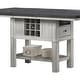 preview thumbnail 4 of 3, Rectangular Storage Counter Height Table in Antique White and Gray