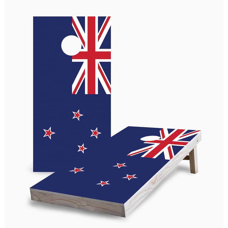 New Zealand Flag Corn Hole Board Set with Carry Case - 16 Years and Up