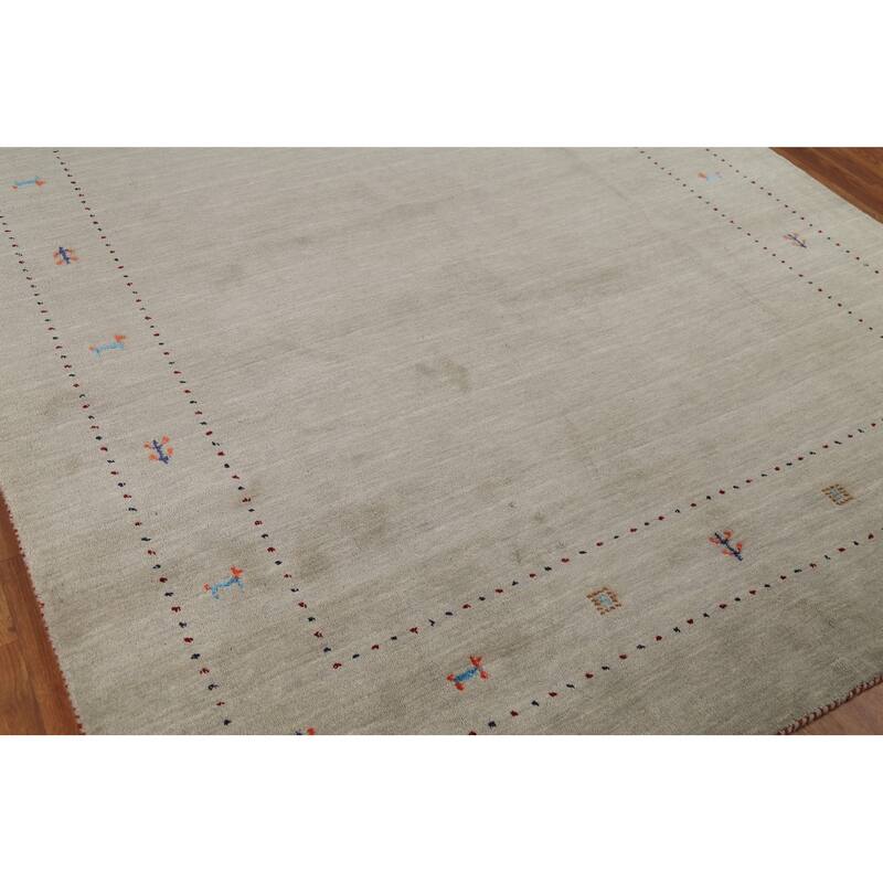 Little Animals Design Gabbeh Area Rug Hand-Knotted Wool Carpet - 6'7"x 9'10"