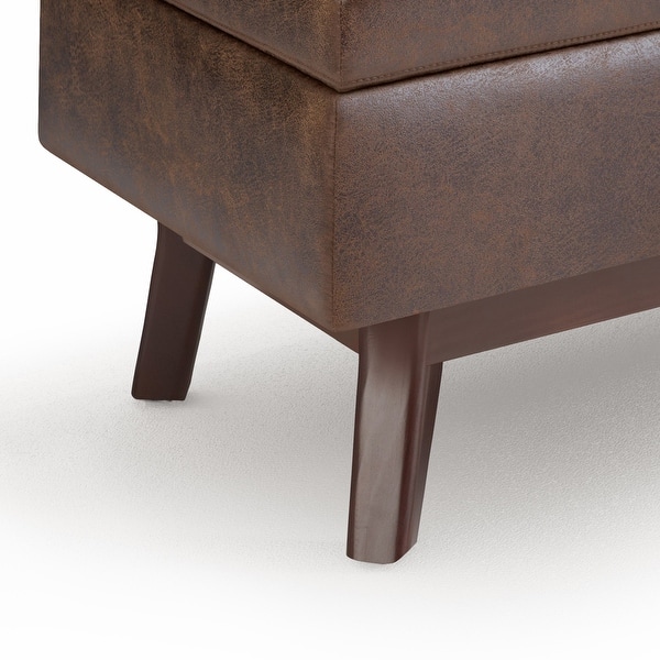 Shop Wyndenhall Ethan 34 Inch Wide Mid Century Modern Rectangle Table Ottoman On Sale Overstock 14646859