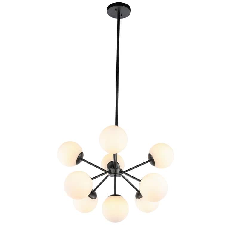Starlight 27-Inch Frosted 9-Light Pendant - Black