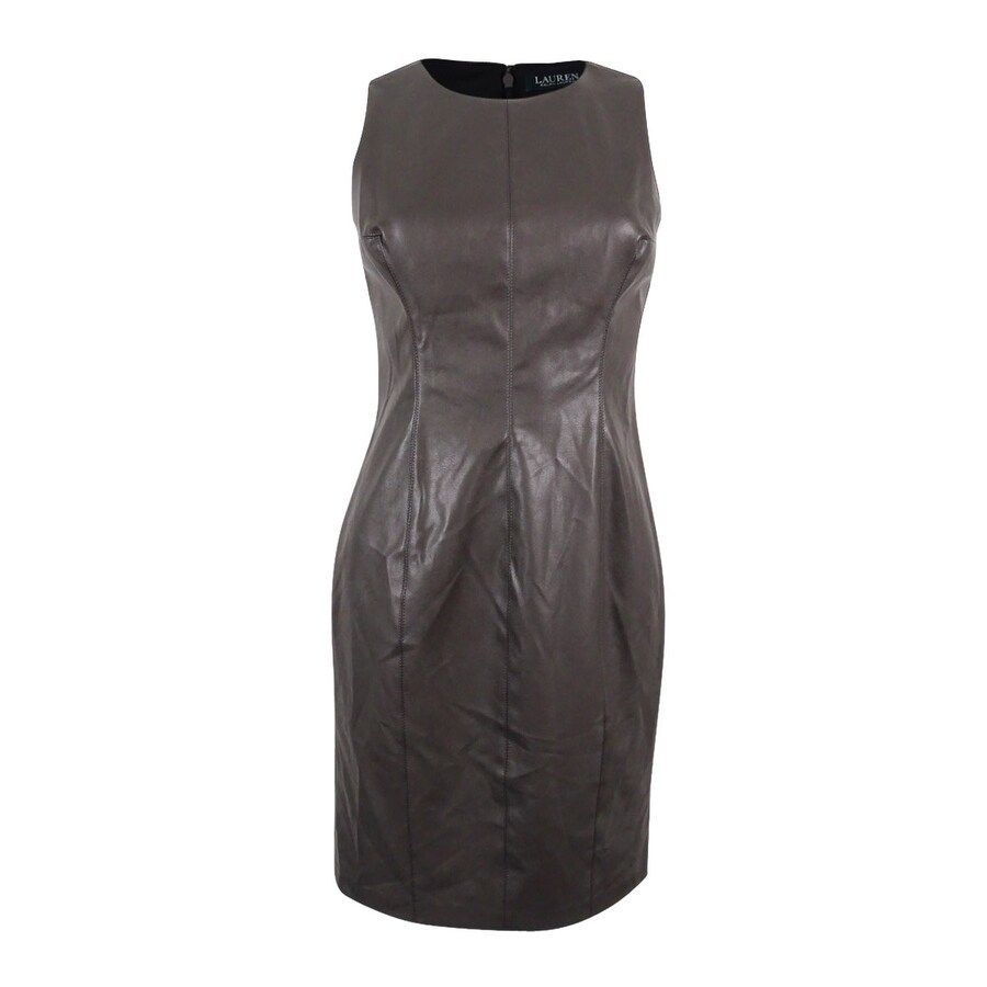 petite leather dress