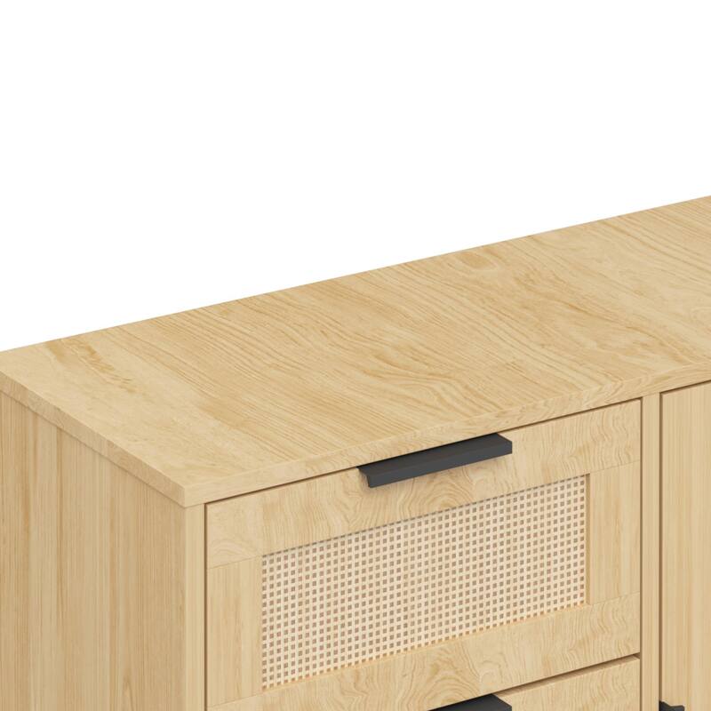 Modern Wooden Storage Cabinet with Three Spacious Drawers and Adjustable Shelf