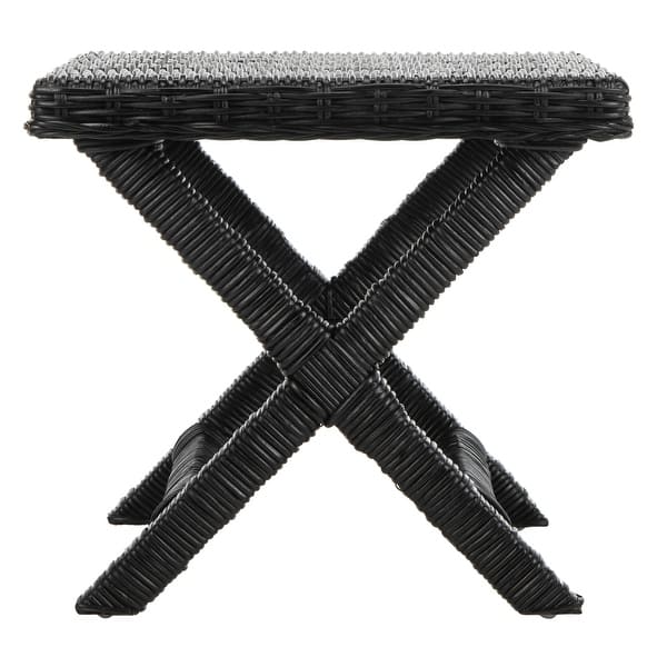 SAFAVIEH Manor Black Wicker XBench 22" x 22" x 19.5" On Sale Bed