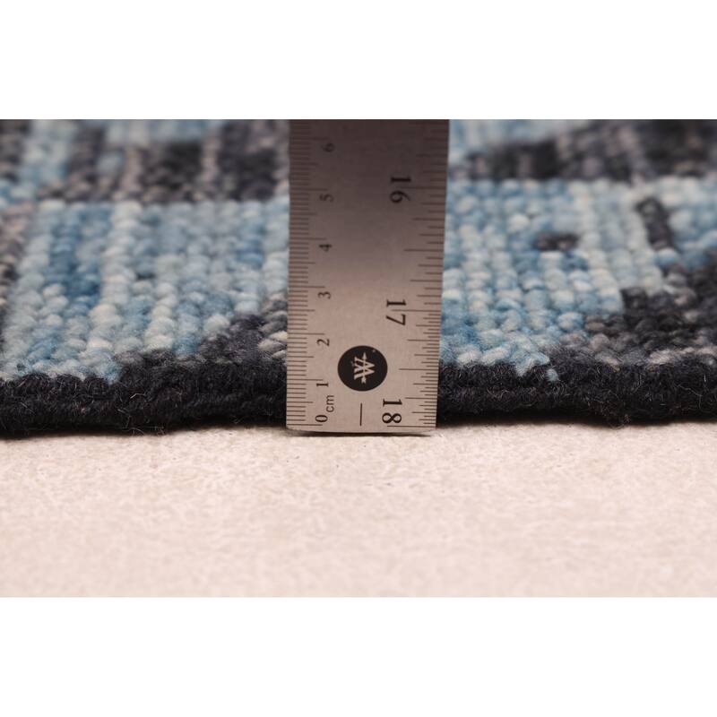 ECARPETGALLERY Hand-knotted Opulence Light Blue Wool Rug - 2'4 x 8'3