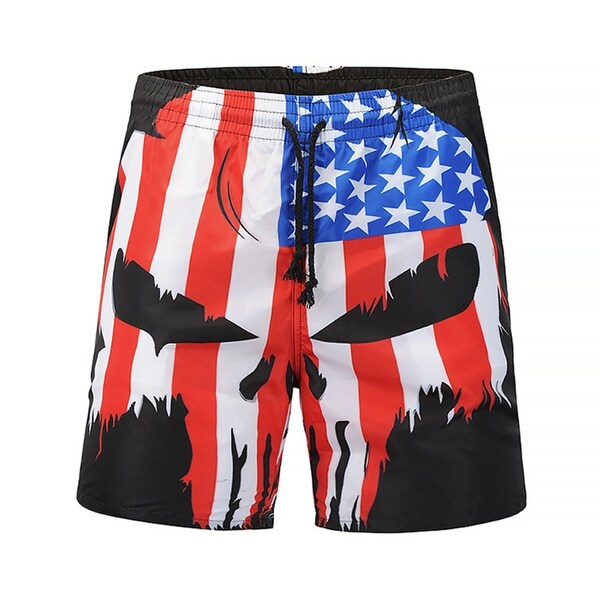 Mens Abstract Blue Circle Summer Pringting Quick Dry Board Shorts Bathing Suits Beach Shorts