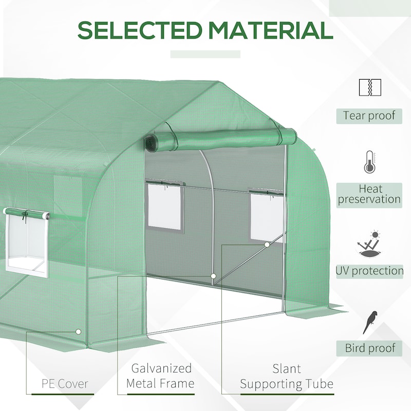 11.5'x 10'x 7'Walk-in Greenhouse,Tunnel Green House with Zippered Mesh Door and 6 Mesh Windows