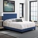 preview thumbnail 23 of 26, Boyd Sleep Florence Faux Leather Upholstered Bed Frame with Headboard Blue - Queen