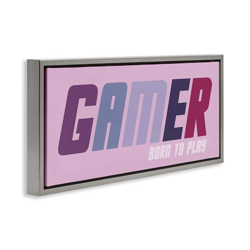 Stupell Gamer Born To Play Framed Floater Canvas Wall Art Design By Yass Naffas Designs