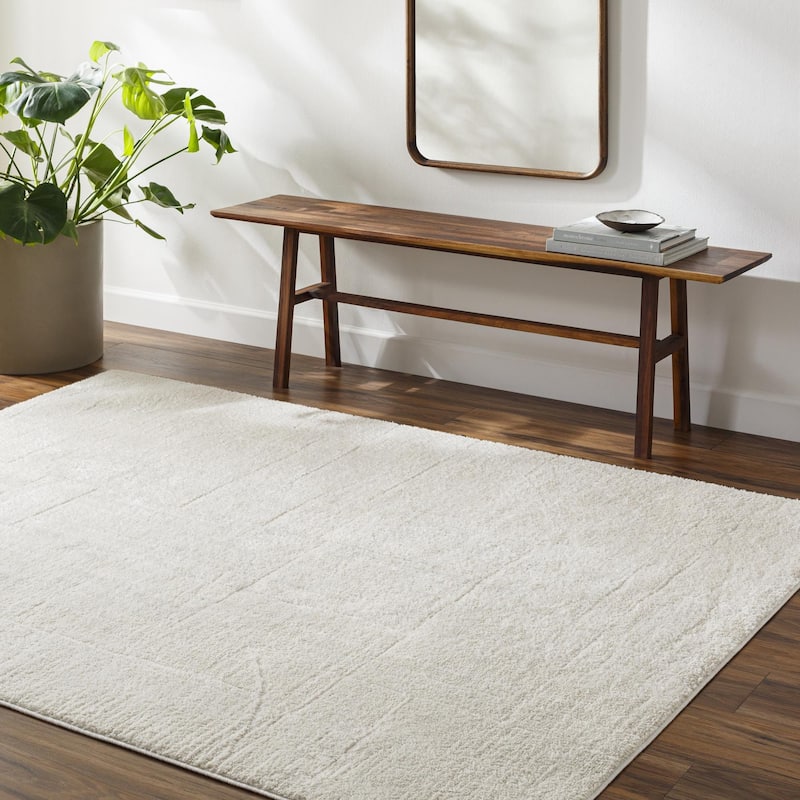 Livabliss Freud Minimalist Abstract Area Rug - 7' 10" x 10' - Cream