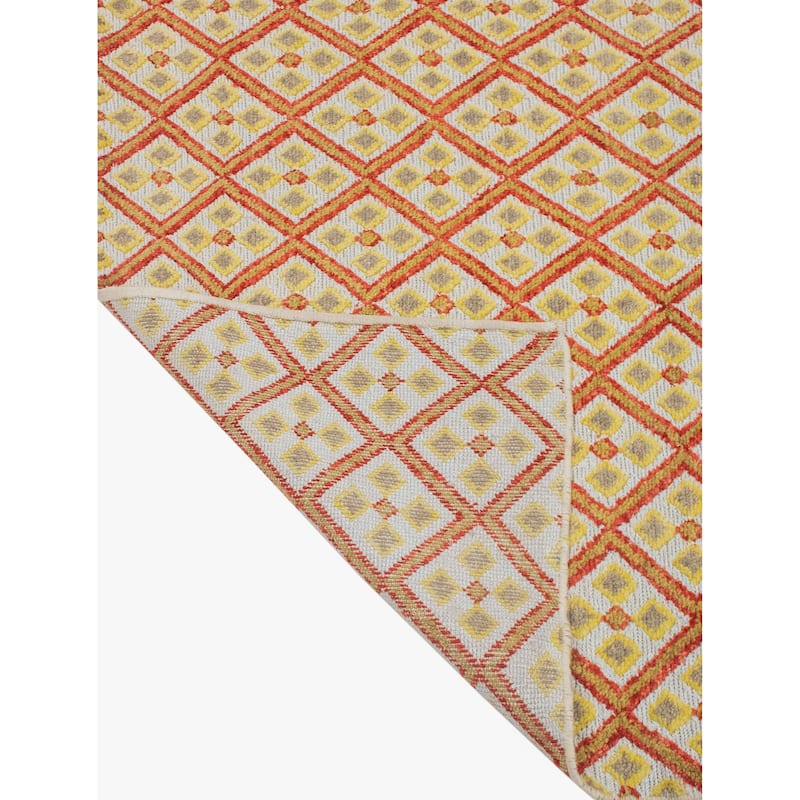 Noori Rug Tillah Lane Silver/Red Rug - 4'2" x 6'1"
