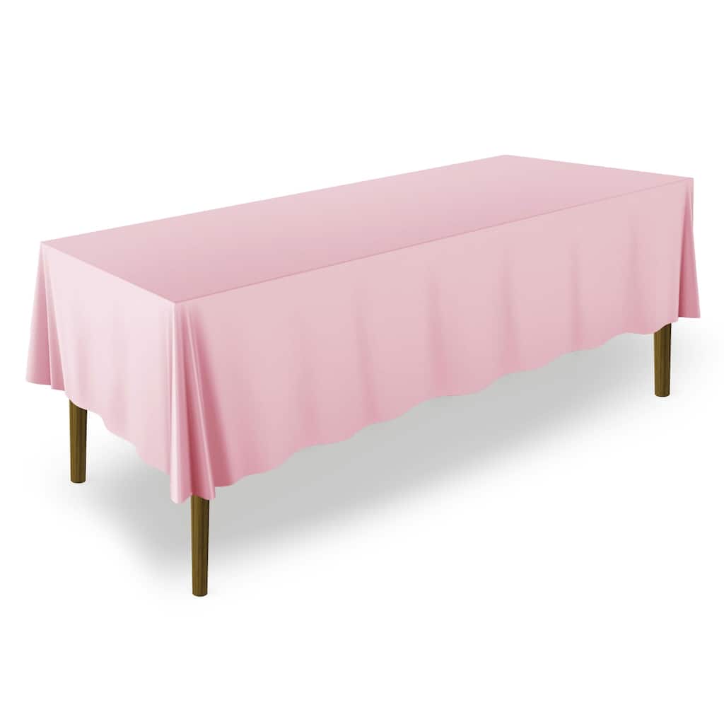 5pk 60 x 102in Polyester Tablecloths for Weddings Pink