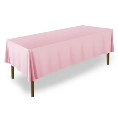60 x 102in 10pk Rectangular Polyester Tablecloths Pink