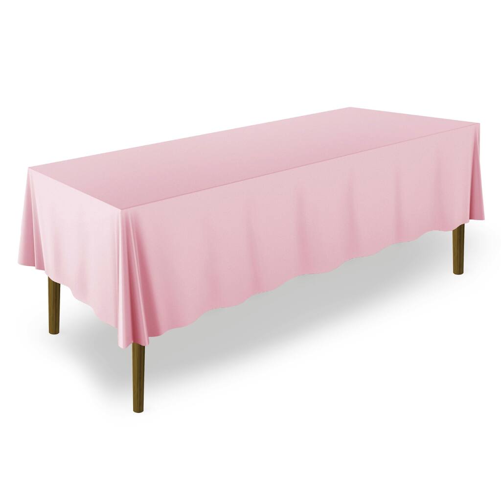 70 x 120in 10pk Rectangular Polyester Tablecloths Pink