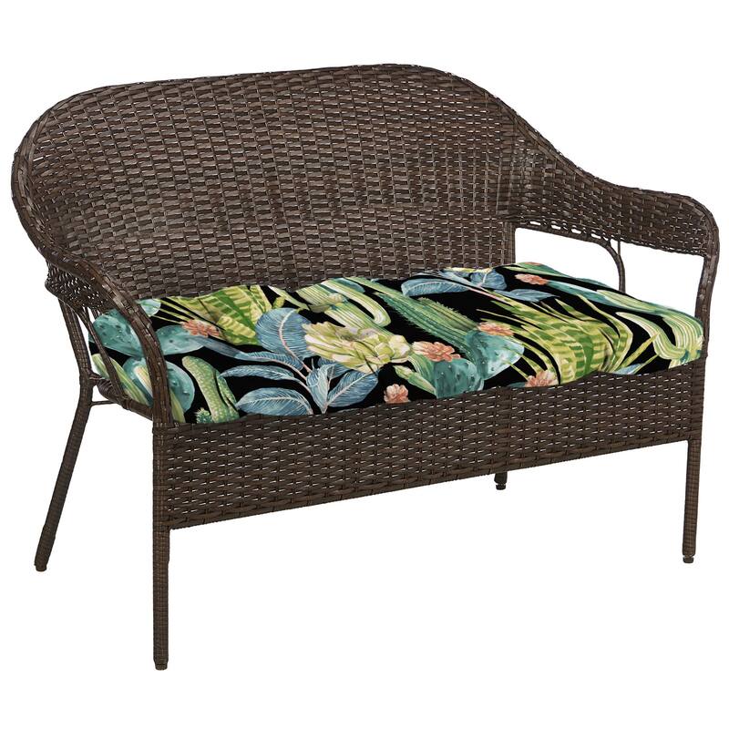 44" x 18" Contoured Outdoor Wicker Bench Cushion - 18'' L x 44'' W x 4'' H