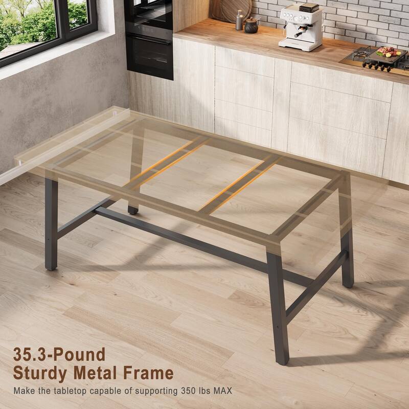 Extra Long Dining Table and Office Desk, Industrial Modern Study Table