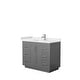 preview thumbnail 22 of 168, Miranda Single Vanity Set, Cultured Marble Top, No Mirror 42-Inch Single - Dark Gray, Nickel Trim, White Cultured Marble Top