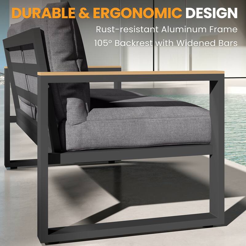 52'' Metal Outdoor Loveseat with Cushions