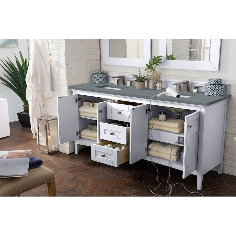 James Martin Vanities Palisades 72" Double Vanity, Bright White