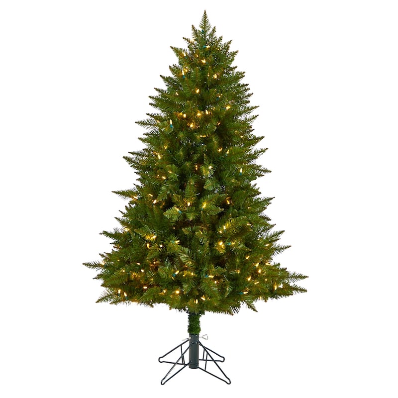 5ft. Spruce Artificial Christmas Tree with 250 Color Changing LED Lights, Remote & 586 Branches - Modern Tech Holiday X-Mas Tree