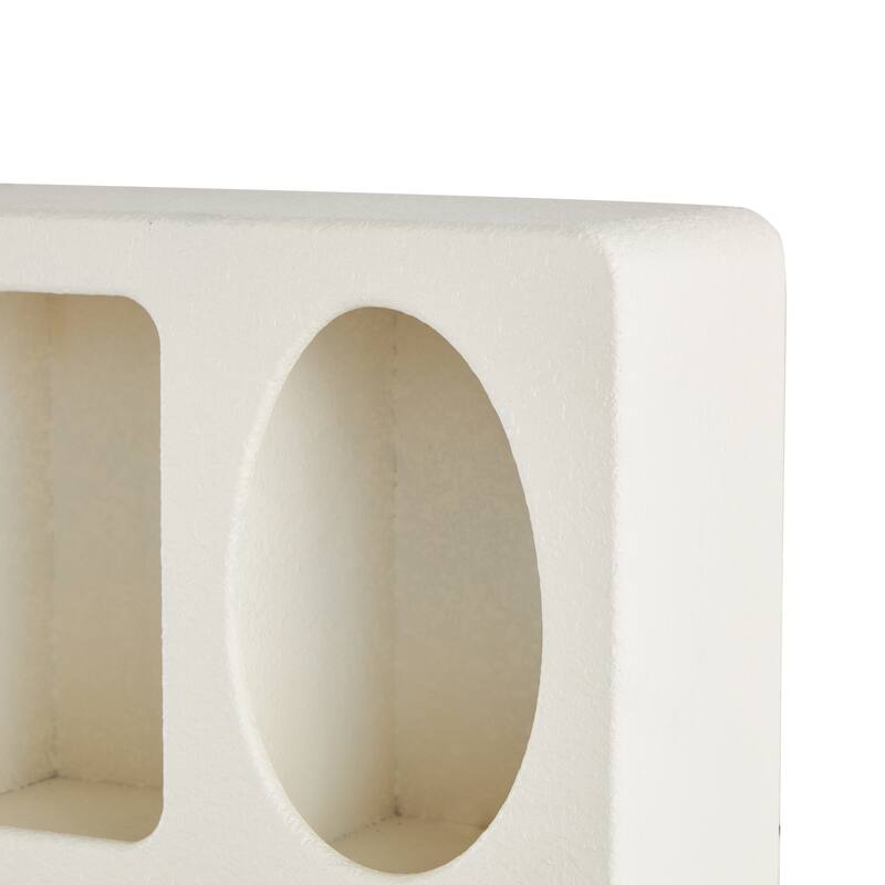 Cream or Black Wood 4 Shelf Geometric Room Wall Shelf