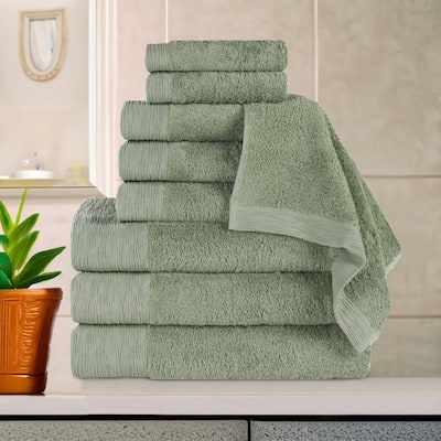 Superior Sierra Rayon From Bamboo Cotton Blend 9 Piece Bathroom Towel Set