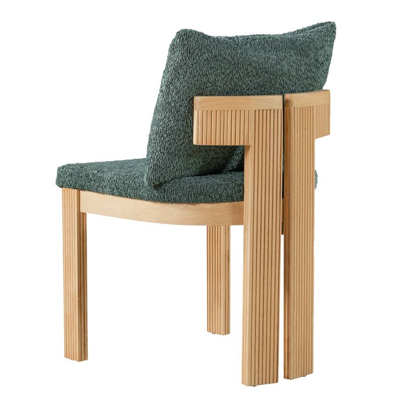 Christopher Knight Home - Modern 20.67" Boucle Upholstered Dining Chairs Set, Ergonomic Contoured Seat & Solid Wood Legs