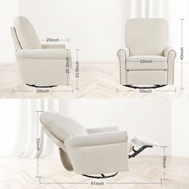 Heido 360 Degree Swivel Glider Manual Recliner Leisure Sofa Chair