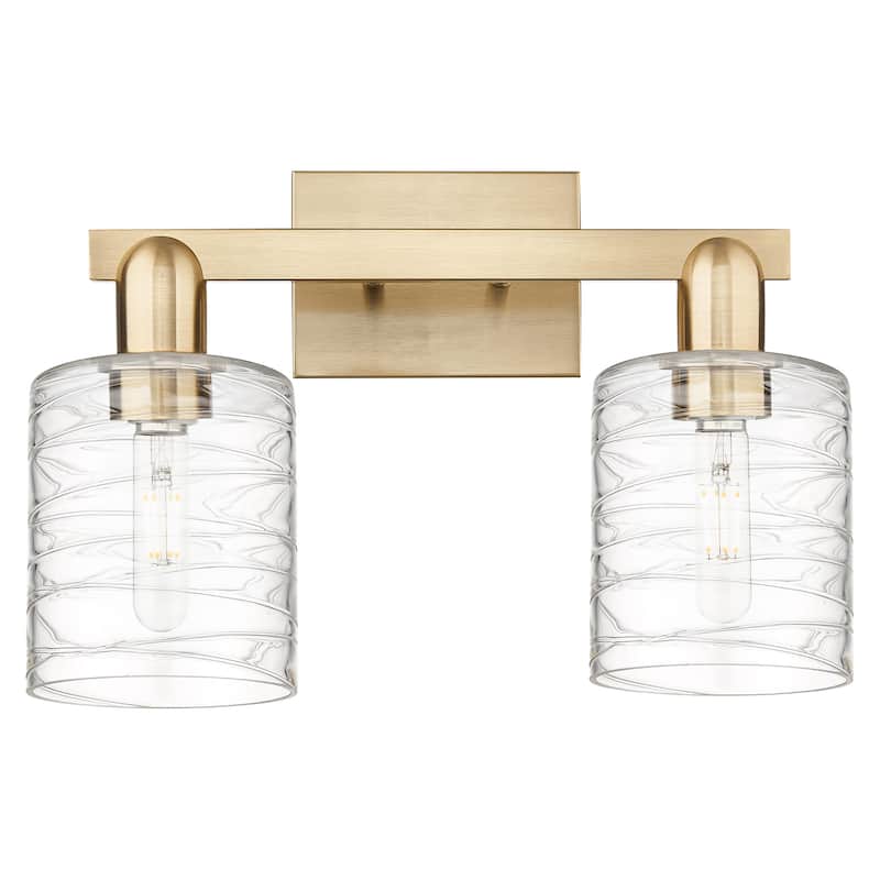 Innovations Lighting 716-2W-11-16 Cobbleskill Vanity Cobbleskill 2 - Champagne Bronze / Deco Swirl